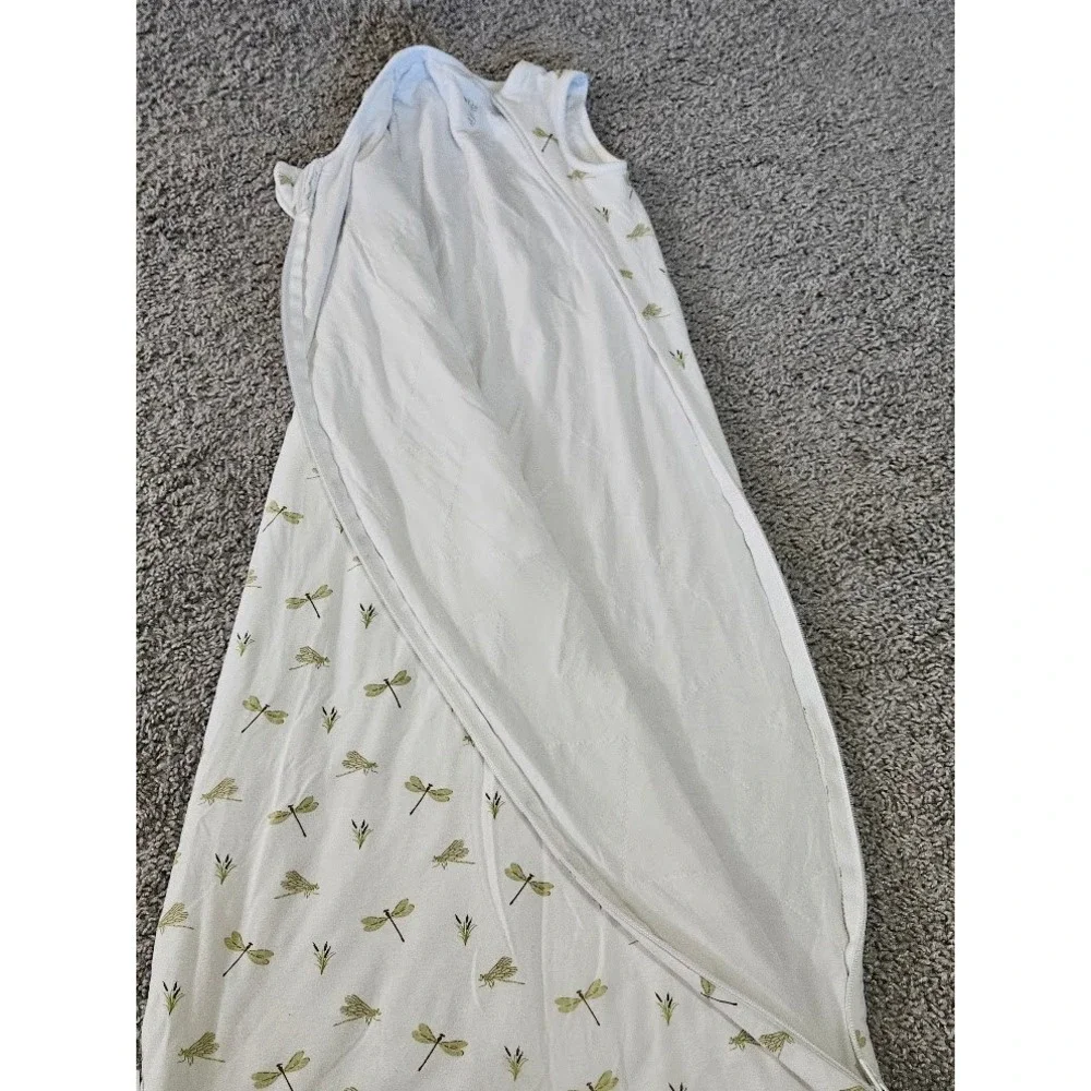 Kyte Baby Dragonfly Bamboo Sleep Bag 1.0 TOG White Green Size Large Wearable